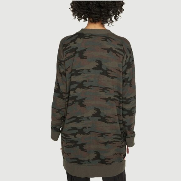 Sanctuary Camo Print Open Front Long Cardigan Sweater in Forest, XXL 14 NWT - Picture 4 of 10
